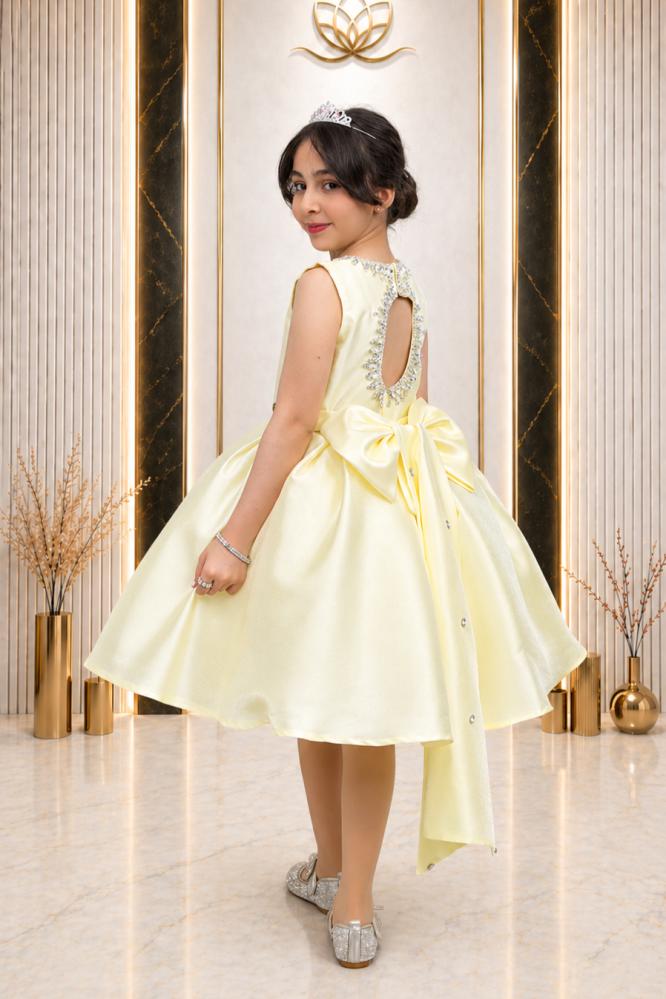 فستان بناتي تفتة روسي ليموني