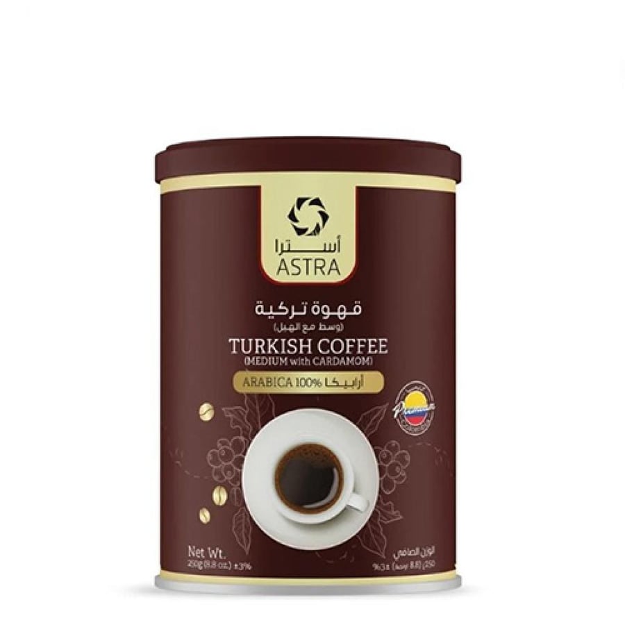قهوة تركيه وسط مع الهيل من استرا 250 جرام