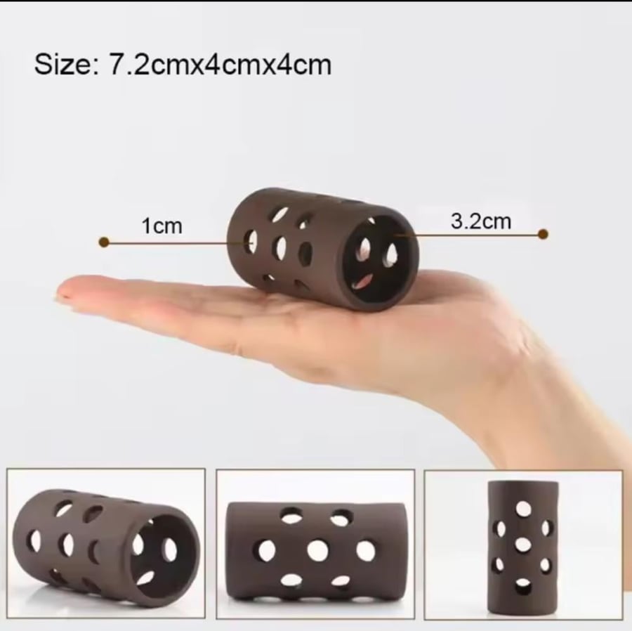 مخبأ أسطواني مثقب للروبيان والأسماك - Ceramic Perforated Cylinder Shrimp & Fish Shelter