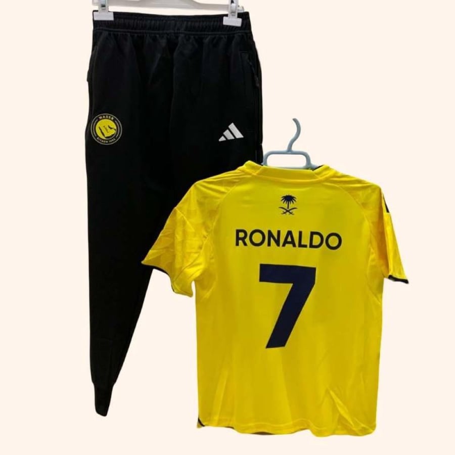 طقم اطفال نادي النصر رونالدو الجديد