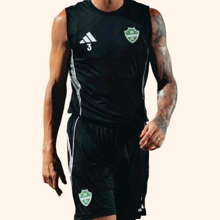 طقم الاهلي تدريب بدون اكمام كت اسود