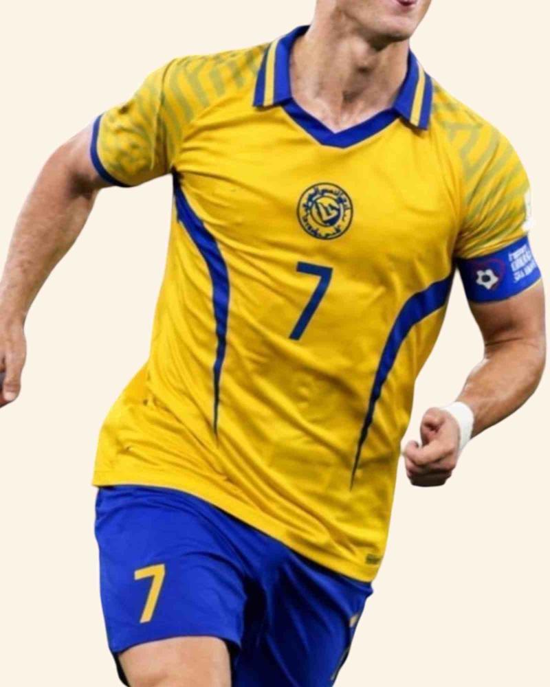 قميص نادي النصر كلاسيك اصفر تصميم خاص