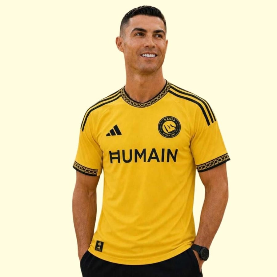 تيشيرت نادي النصر الاصفر الذهبي الجديد مقاس جامبو