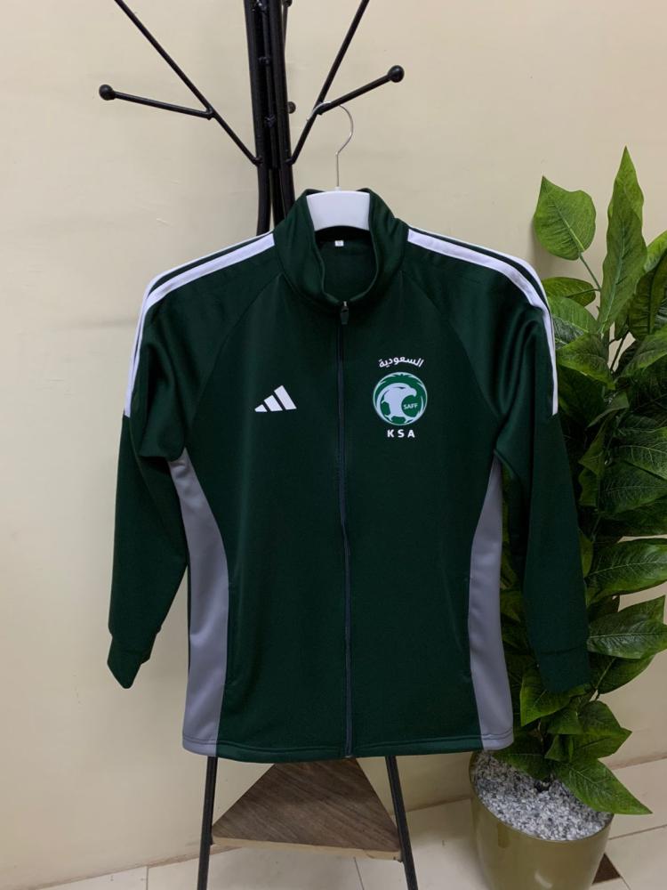 جاكت شتوي المنتخب السعودي ولادي اخضر بسحاب