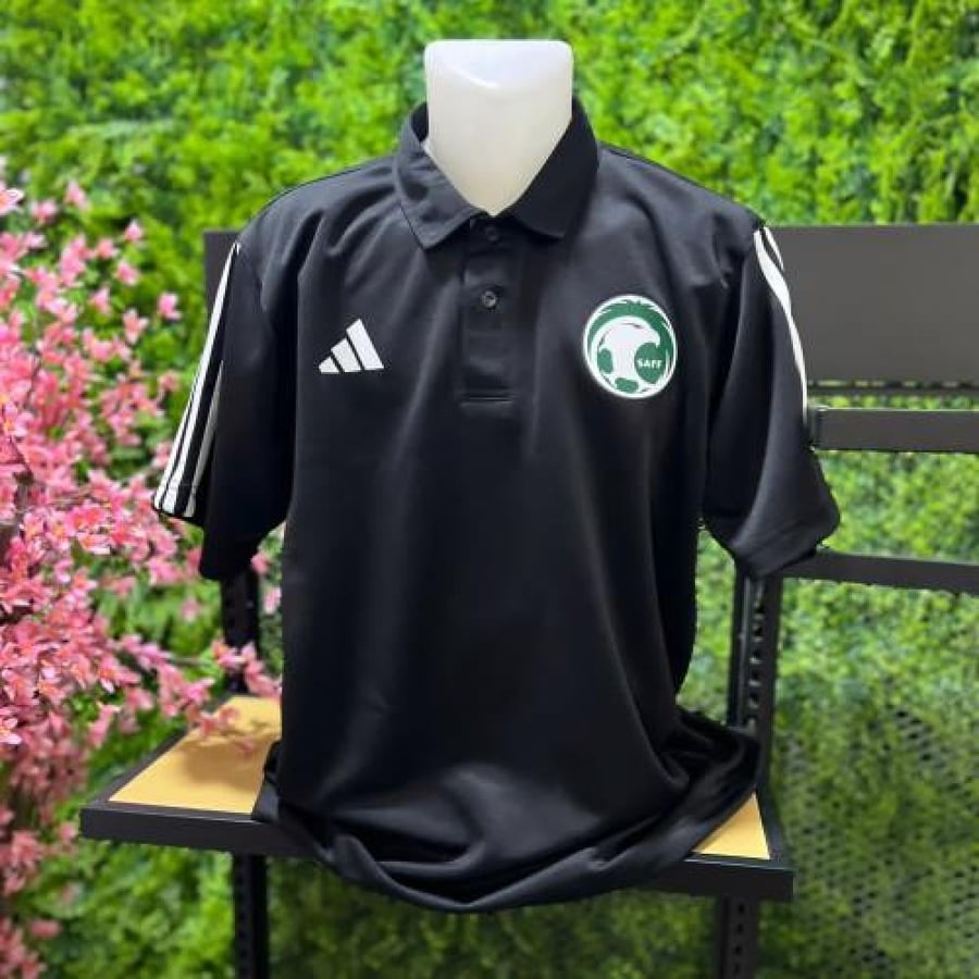 قميص بولو المنتخب السعودي الاسود الاساسي