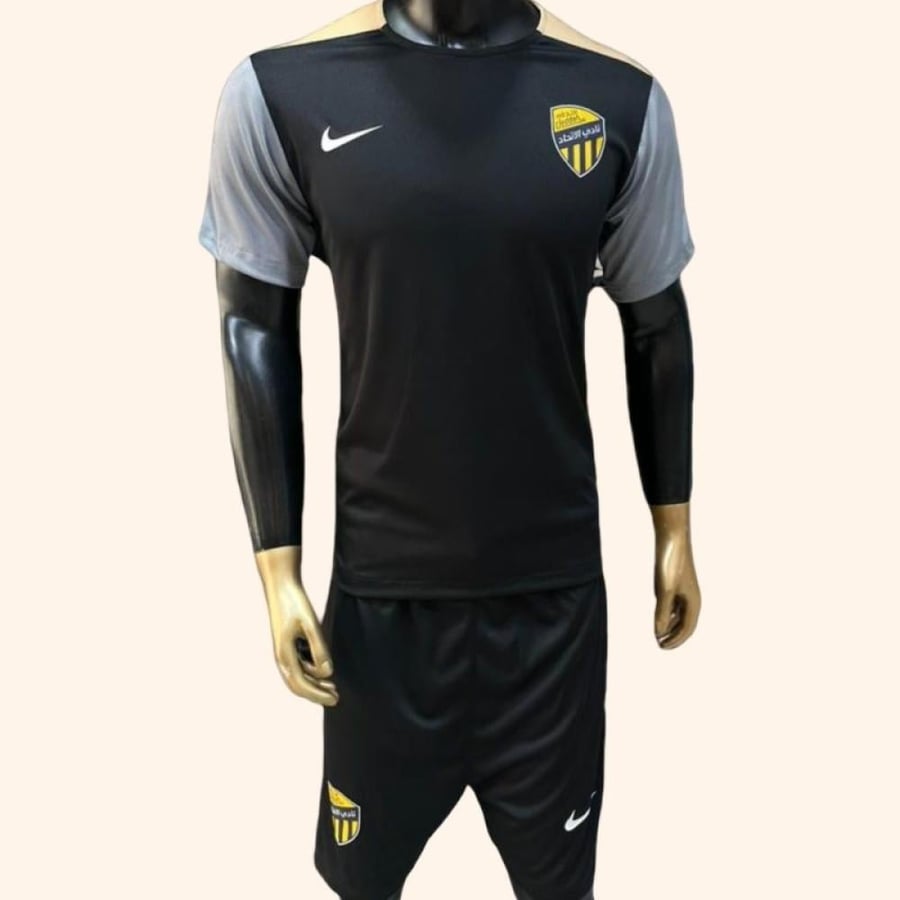 الاتحاد طقم تمارين اسود تيشرت نص متجر الاتحاد الاساسي