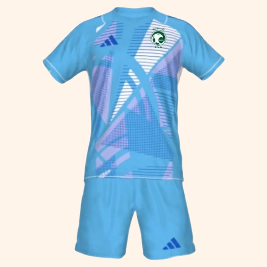 طقم حارس المنتخب السعودي الازرق الجديد الاساسي نسخة الاعبين