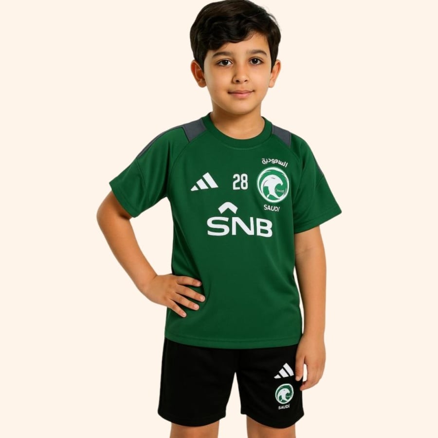 طقم اطفال المنتخب السعودي الاخضر الاصلي