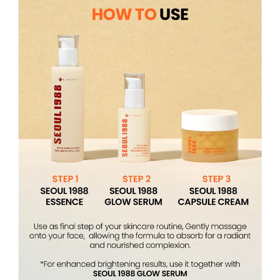 K-Secret Seoul Cream 1988 Capsules Niacinamide 5% + Yoga Moisturizer & Soothing - 50ml