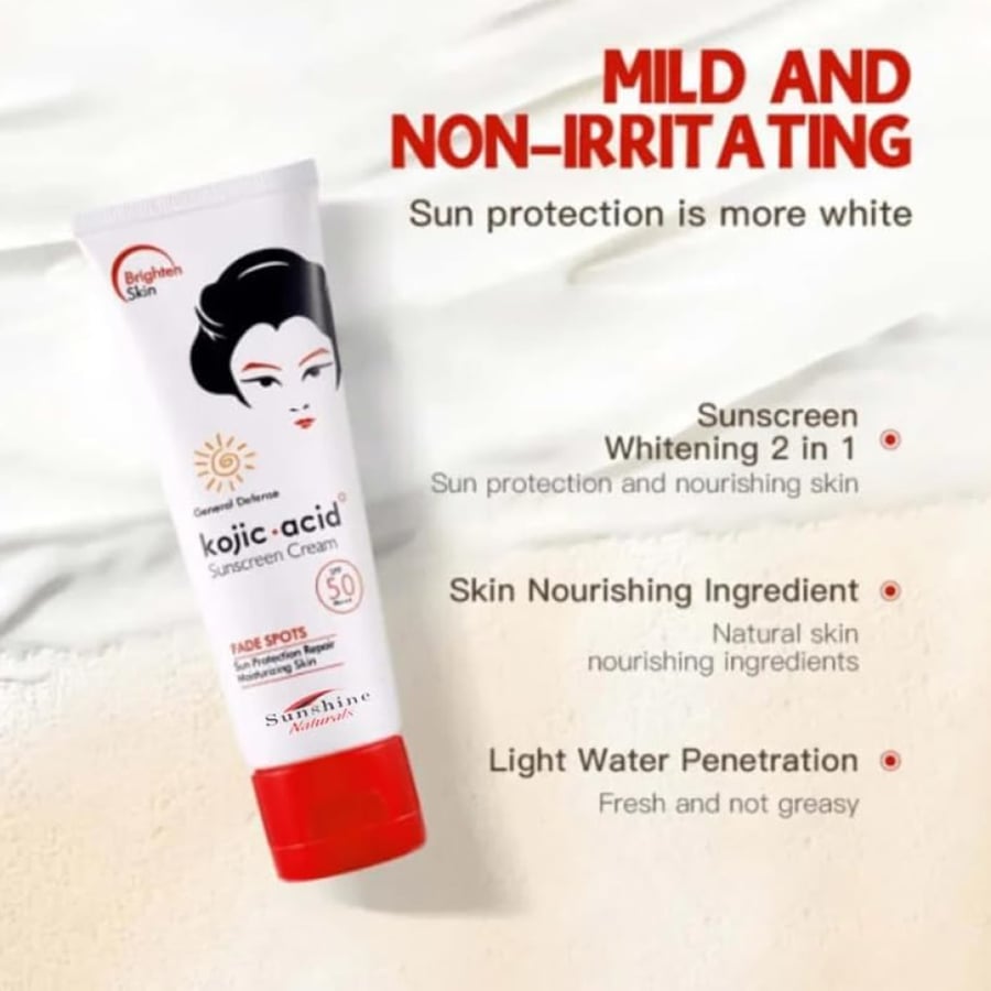 Kojic Acid Sunscreen Cream SPF 50 from Sunshine – 80 g