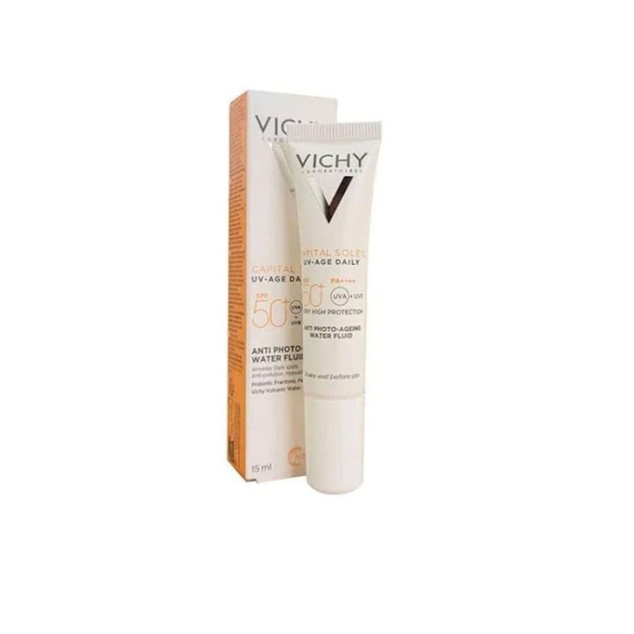 فيتشي كابيتال سولاي UV-Age Daily SPF 50+ – واقي شمس بحماية واسعة 15 مل