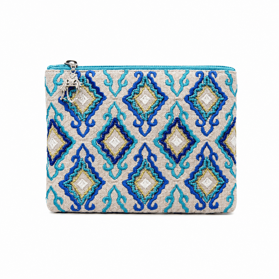 The turquoise pattern bag