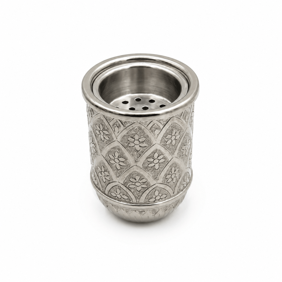 Silver incense burner set