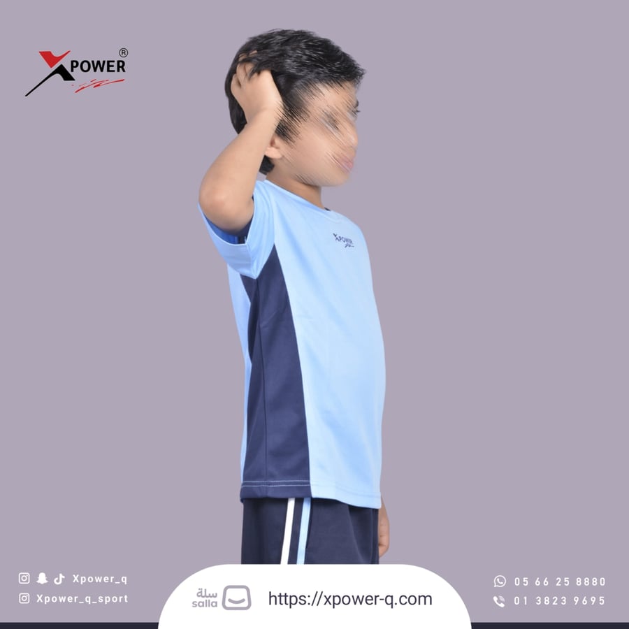 طقم رياضي كحلي و سماوي
