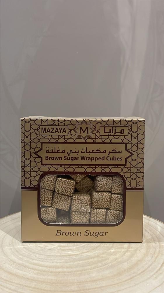 سكر مكعبات بني مغلفة