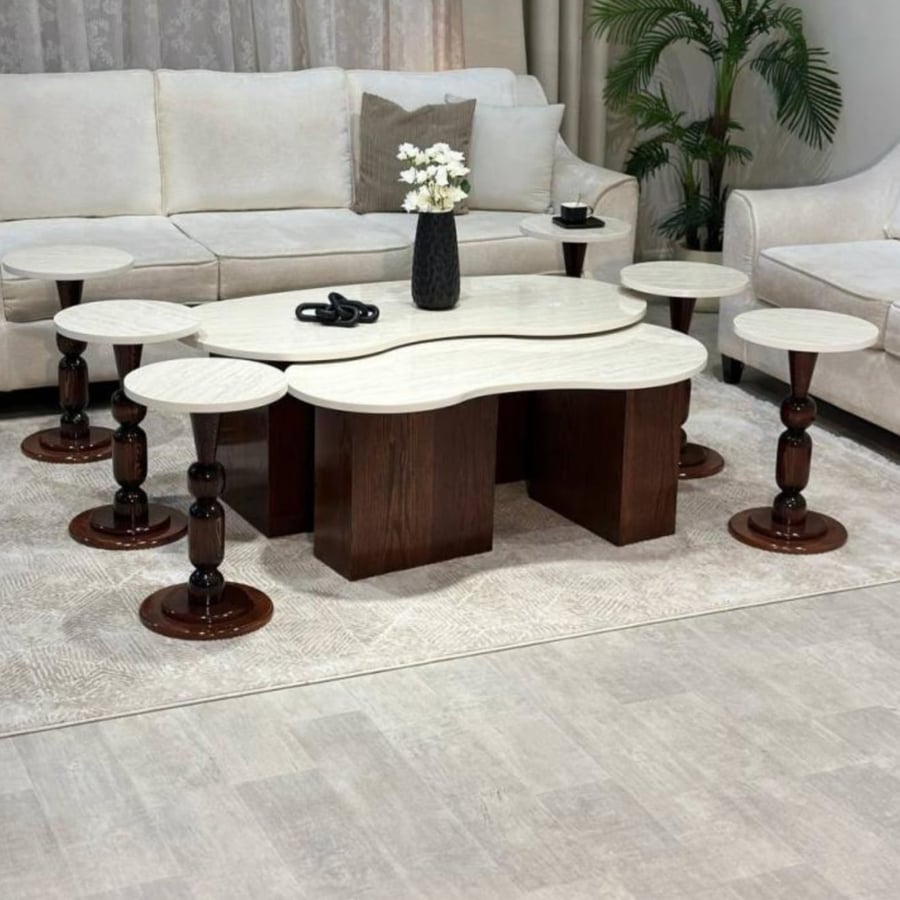 Wooden tables set