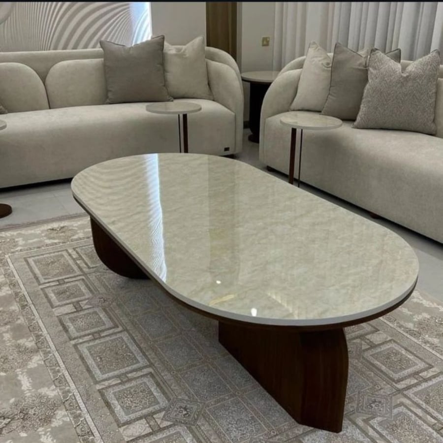 طاوله و2خدمه  وزاويه خشب زان سويدي