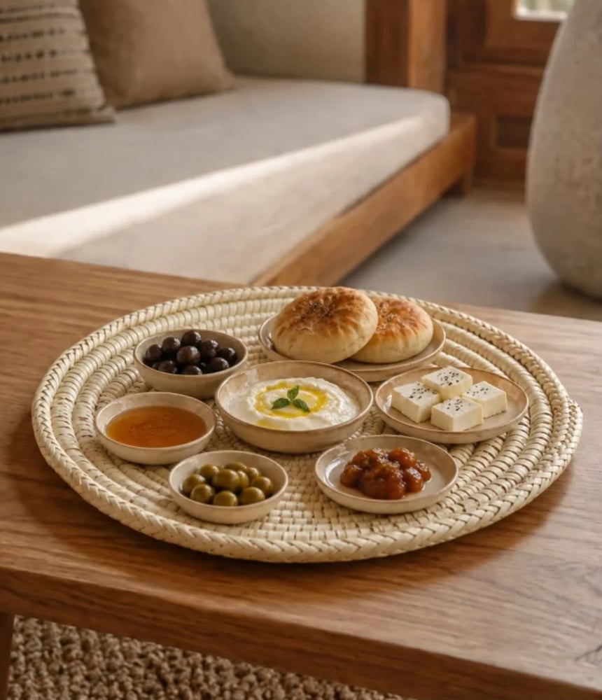 صحن سعف النخيل التراثي