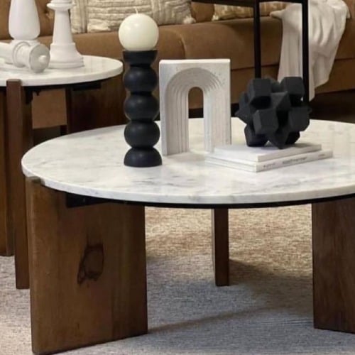 Table of artificial marble, wooden legs, ZAM.