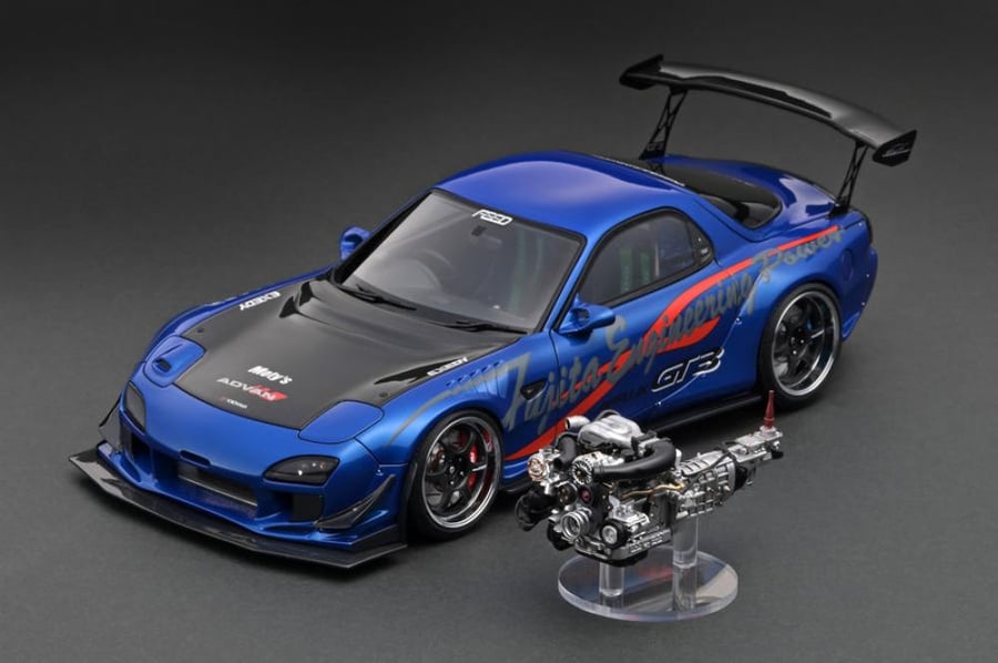 IG2962 Mazda RX-7 FEED Afflux GT3 (FD3S) Blue Metallic With 13B Engine