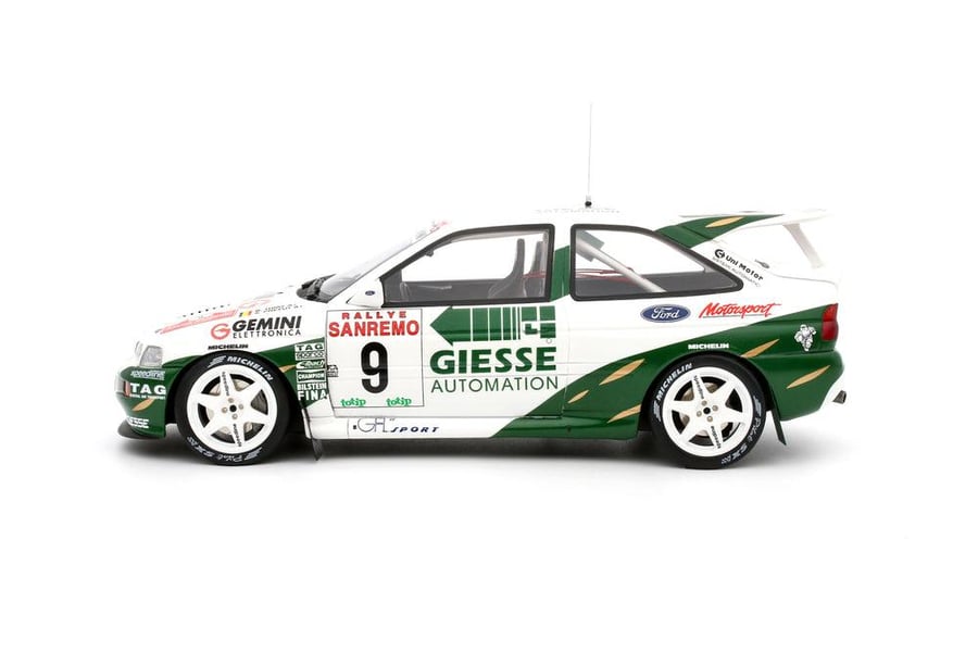 1994 Ford Escort RS Cosworth WRC San Remo GR.A Brand: Otto-mobile  Scale: 1/18 Color: White  Limited Edition : 1 of 3000 Units  SKU : OT1038