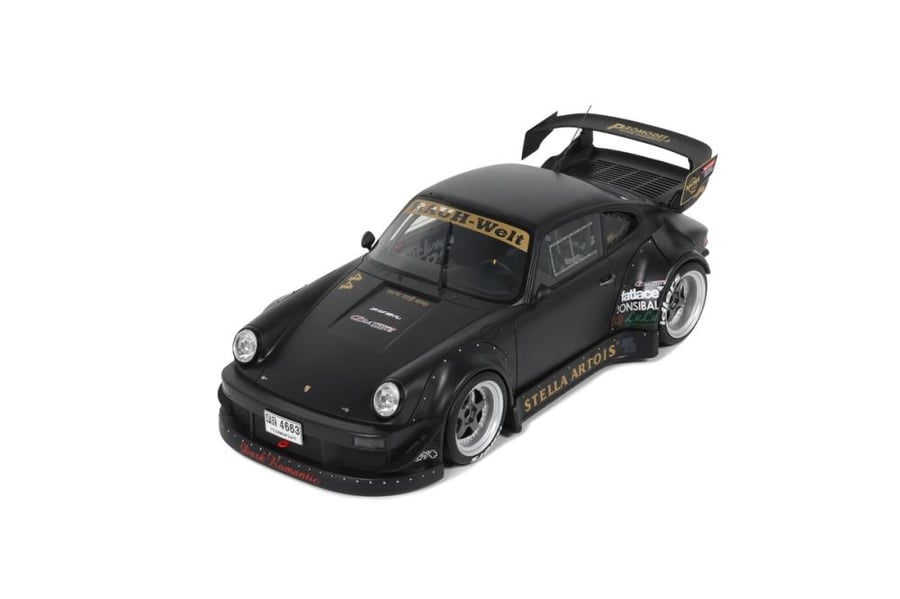 GT-SPIRIT - PORSCHE - 911 964 RWB STELLA ARTOIS COUPE 2010  Scale: 1/18   Manufacturer code: GT918   Colour: BLACK   Material: resin   Year: 2010   Notes: LIMITED 1900 ITEMS
