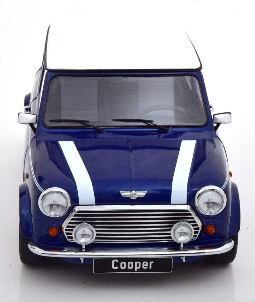 Mini Cooper LHD 1992 Metallic Blue / White 1/12 KK Scale KKDC120053L