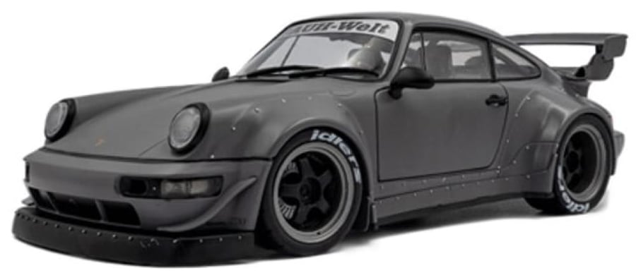 SOLIDO-Porsche 964 RWB 1:18th Nardo Grey Body Kit with Akira Nakai Figure