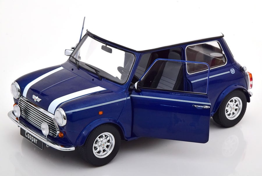 Mini Cooper LHD 1992 Metallic Blue / White 1/12 KK Scale KKDC120053L