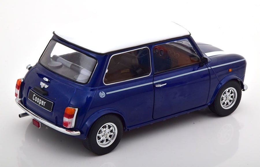 Mini Cooper LHD 1992 Metallic Blue / White 1/12 KK Scale KKDC120053L