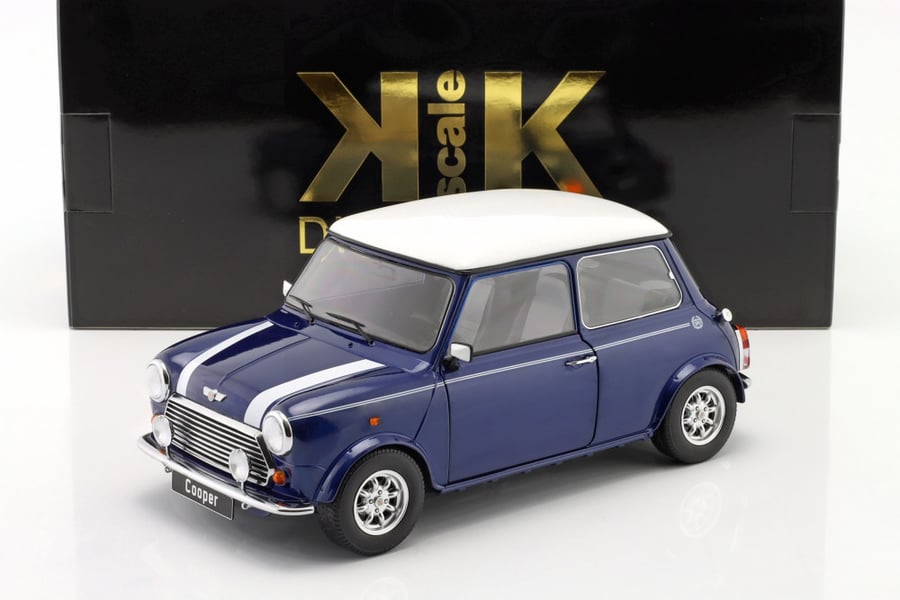 Mini Cooper LHD 1992 Metallic Blue / White 1/12 KK Scale KKDC120053L
