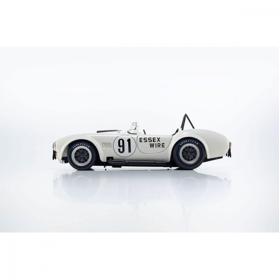 Kyosho K08047EW SHELBY COBRA 427S/C ESSEX WIRE - White/Dark Blue Nr. 91 - - 1:18 Scale Diecast Model Car