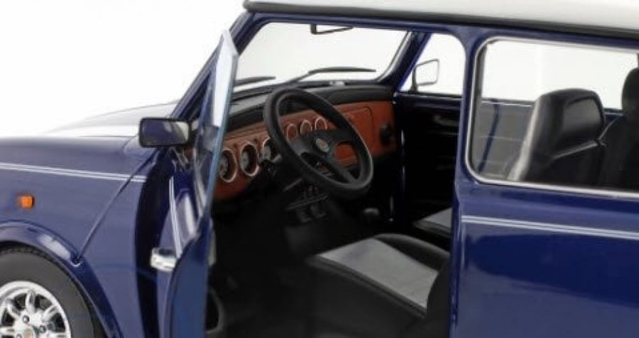 Mini Cooper LHD 1992 Metallic Blue / White 1/12 KK Scale KKDC120053L