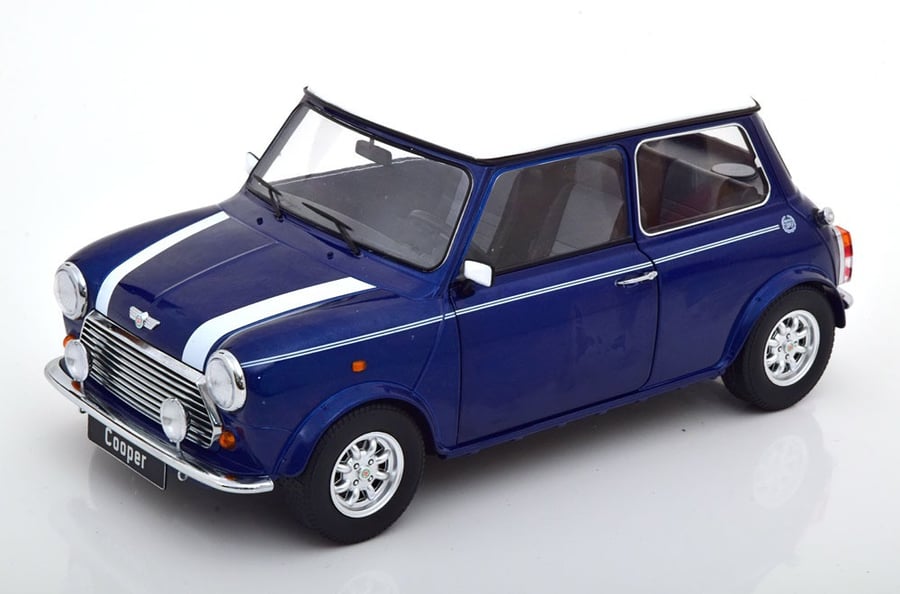 Mini Cooper LHD 1992 Metallic Blue / White 1/12 KK Scale KKDC120053L