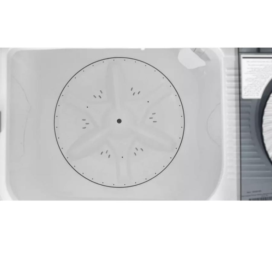 Hisense two-basin semi-automatic washing machine 9 kg – strong agitation – quiet operation – white – model WSG90