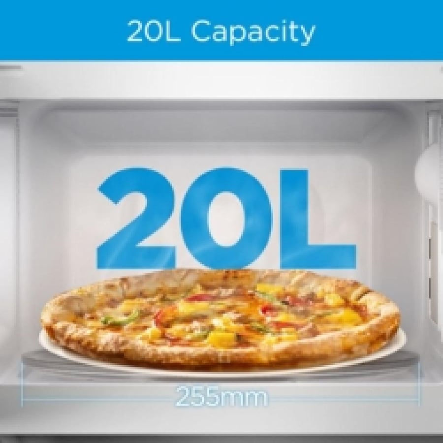 ميكروويف مايديا 20 لتر 700 واط أبيض EM720C2GSS – طهي سريع وسهل للمطبخ اليومي