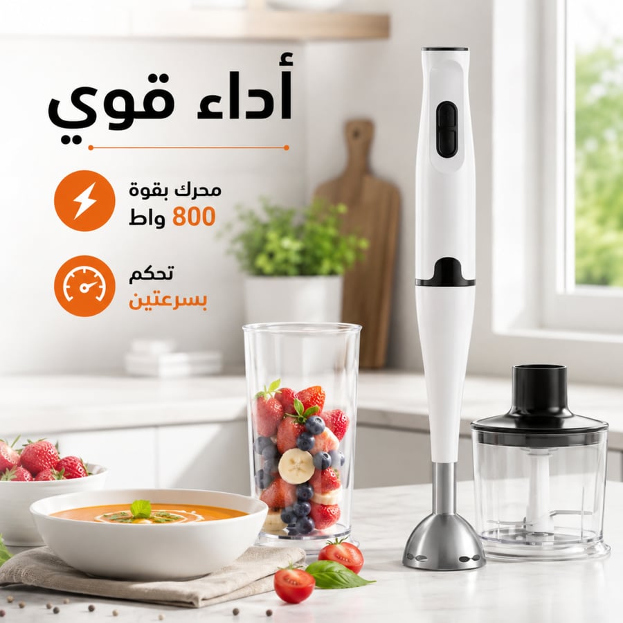 خلاط يدوي 4 في 1 موديل JJ-134 بقوة 800 واط وسرعتين
