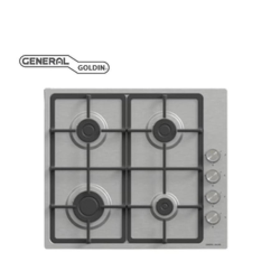 سطح غاز بلت إن General Golden 60 سم — 4 شعلات Sabaf مفاتيح جانبية ستيل GGBH6604-BF026