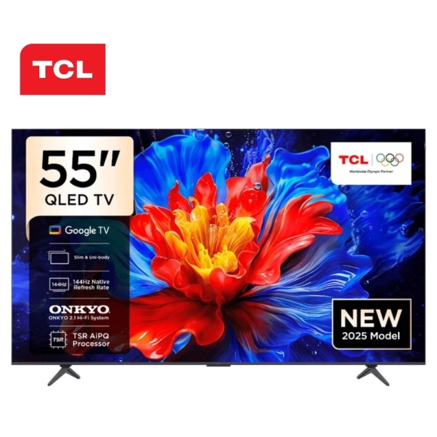 تلفزيون TCL سمارت 55 بوصة QLED بدقة 4K UHD – نظام Google TV – موديل 55P8K