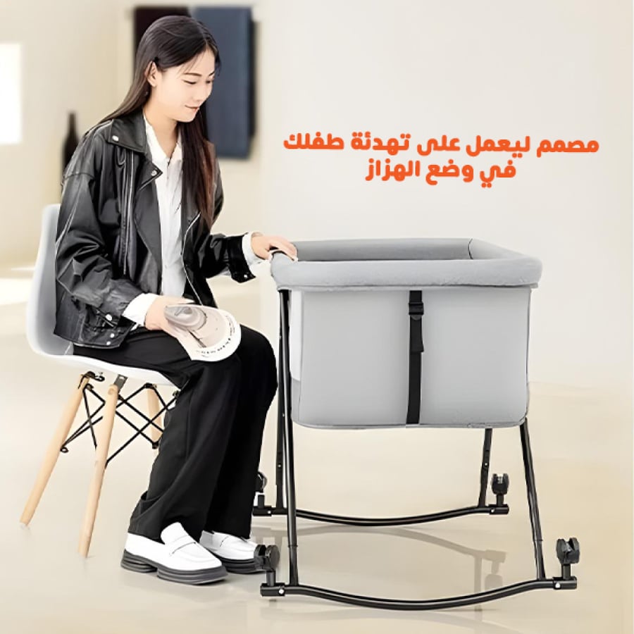 سرير أطفال 3 في 1 محمول قابل للتعديل و قابل للطي و مهد للسفر مع مظلة و وسادة