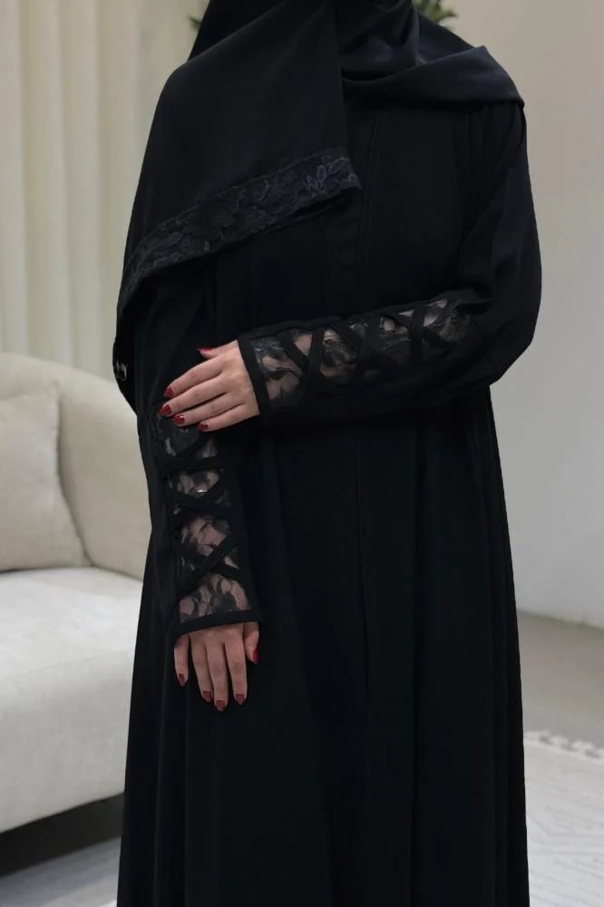 عباية مناسبات سوداء دبل كلوش رزان