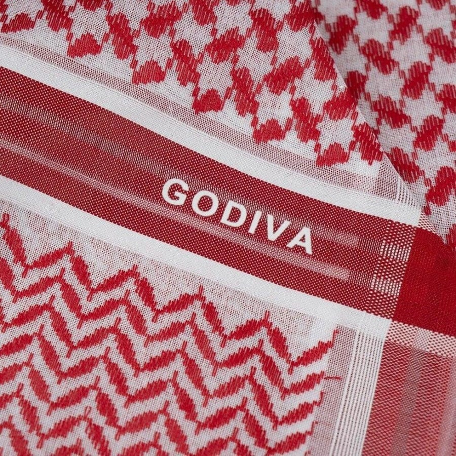 شماغ  جوديفيا GODIVA انجليزي احمر R1