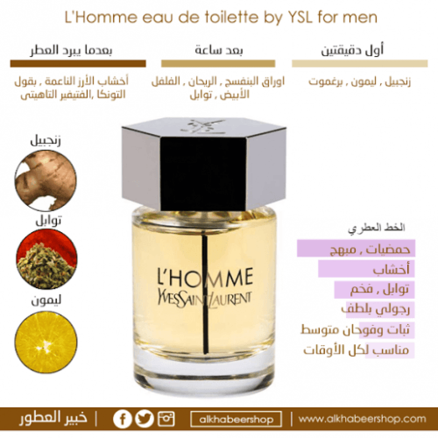 تستر ايف سان لوران ال هوم الرصاصي تواليت 100مل (بدون كرتون) أصلي 100%