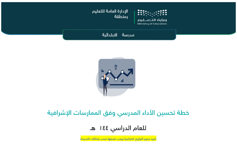 ‏‏‏‏خطة تحسين مجال التدريس وفق الممارسات الإشرافية - ابتدائي