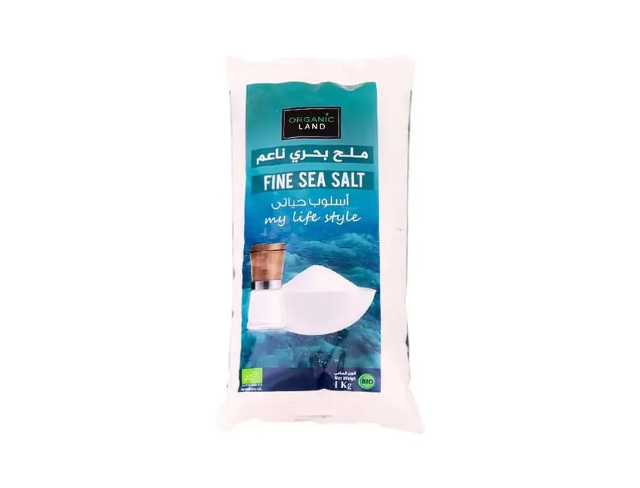 أورجانيك لاند ملح بحري ناعم ١ كجم | Organic Land Fine ٍSea Salt 1kg