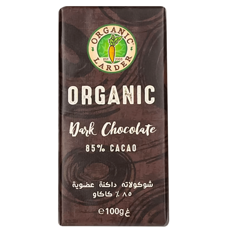 اورجانيك لاردر شوكولاته داكنة 85% كاكاو عضوية 100غ | Organic Larder Dark Chocolate 85% Cacao 100g