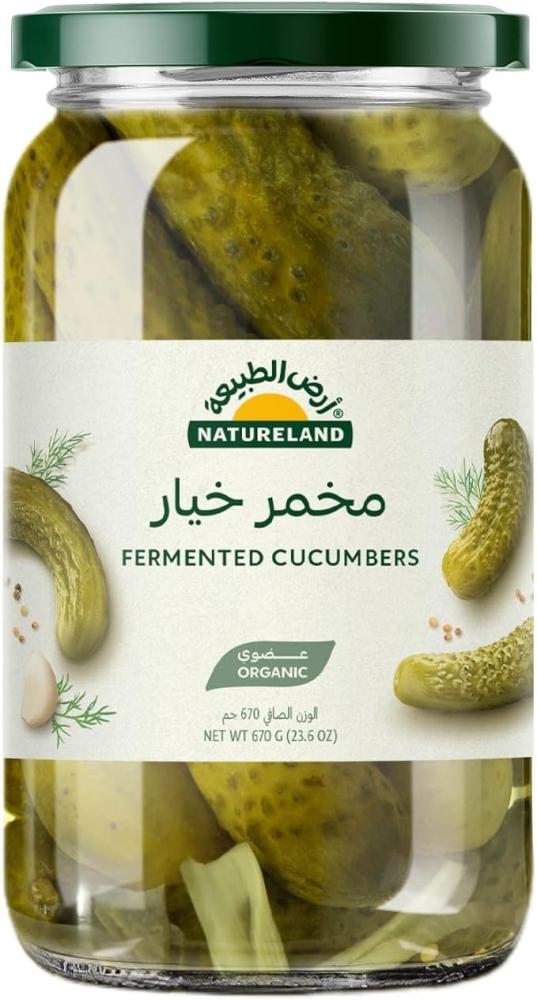 ارض الطبيعة مخمر خيار عضوي 670  جم | Natureland Fermented Cucumbers 670g