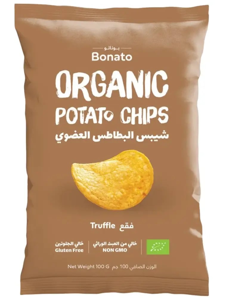 بوناتو شيبس البطاطس العضوي - فقع ١٠٠جم | Bonato Organic Potato Chips - Truffle 100g