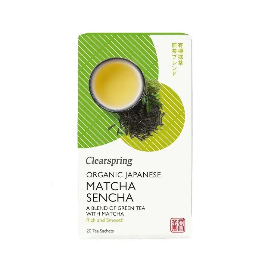 كليرسبرنج شاي اخضر عضوي ياباني الماتشا ٢٠ كيس | Clearspring Organic Japanese Matcha Sencha, Green Tea - 20 Teabags