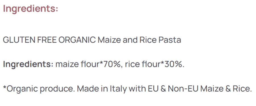 Doves Farm Organic Maize & Rice Penne 500g